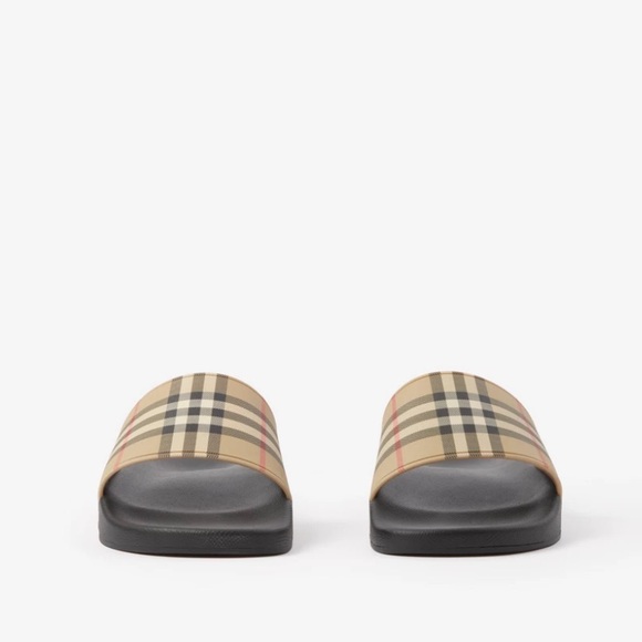 [Burberry] Furley Check Plaid Slides Slip-On Sandals w/ Box Youth EU 34 / US 3 - Picture 4 of 15
